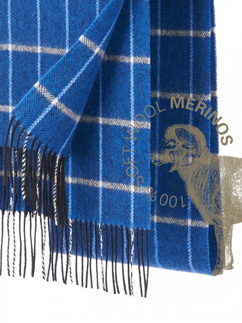 SLIGACHAN-BLUE-KILT, длиный ШАРФ из мягчайшей шерсти MERINOS из пряжи средней тяжести, коллекционная линия CONFRONTATION (Собственный Взгляд) FTQ.W220_VN2017-15/ROY